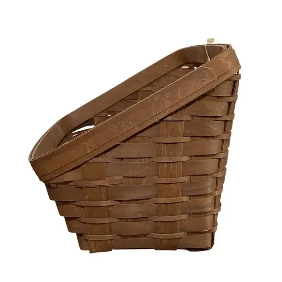 New Longaberger Large Desktop Sort & Store Basket Rich Brown Metal Ring 2009